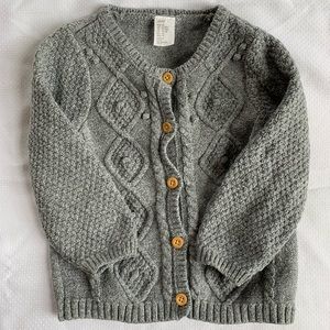 ✨SOLD✨ H&M Baby Gray Textured Knit Cardigan